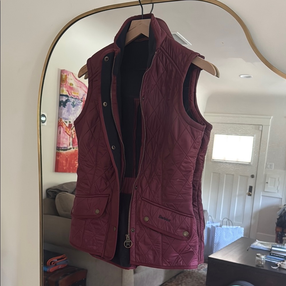 Barbour Red Quilted Vest for Layering